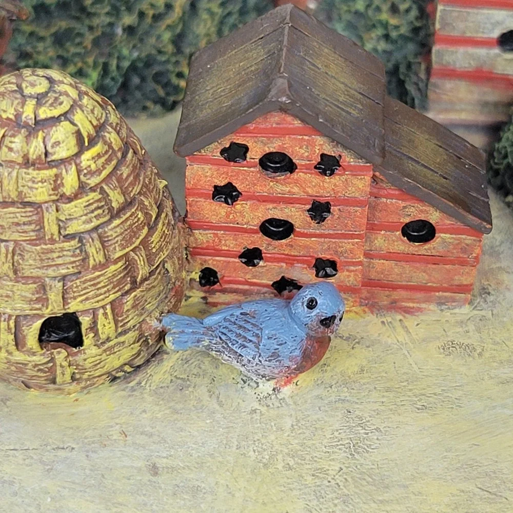 Vtg Lang‎ Candle Topper Birdhouse Sampler Ellen Stouffer Garden 2001 Cottagecore